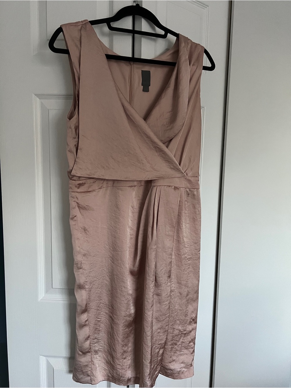 Vera Wang Dusty Rose Satin Midi Dress